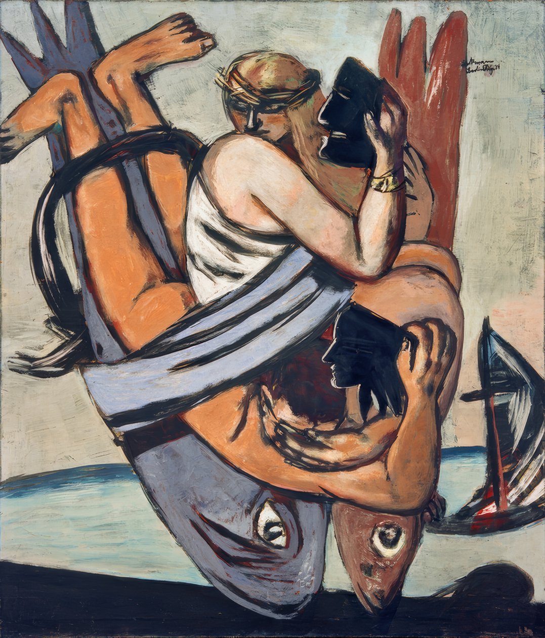 Balık üzerinde yolculuk by Max Beckmann