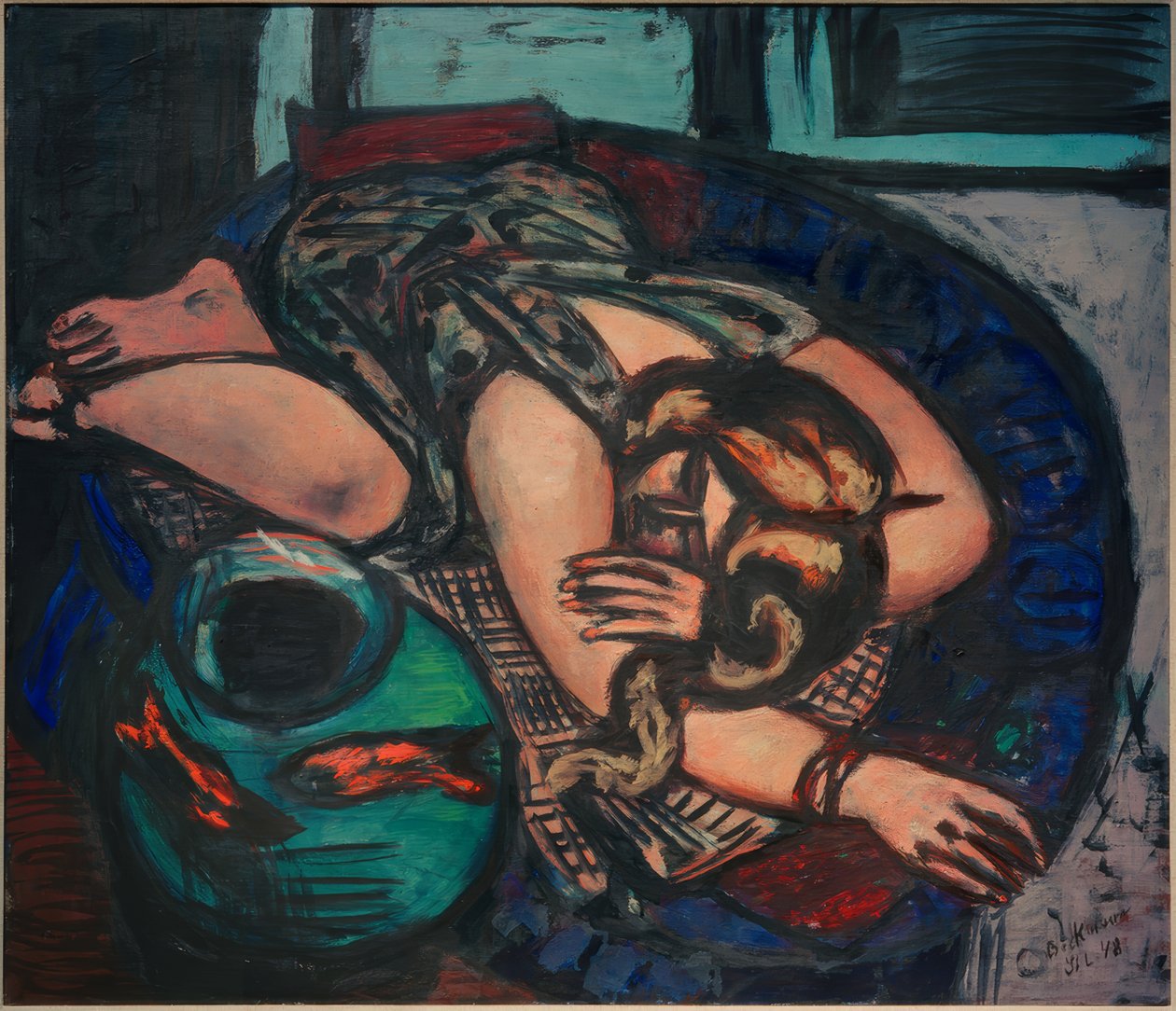 Dinlenme kız by Max Beckmann