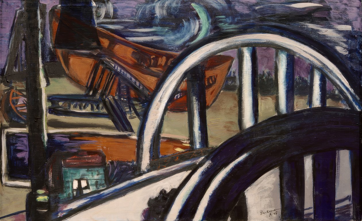 Tersane. Demir köprü by Max Beckmann