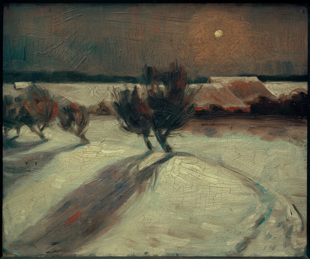 Ay ışığında kar manzarası by Max Beckmann