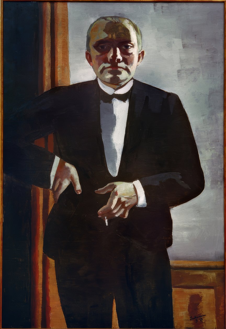 Bir smokin içinde kendi kendine portre by Max Beckmann