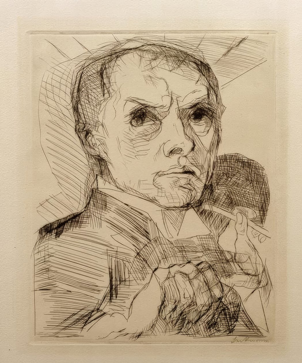 Kalemle kendi kendine portre by Max Beckmann