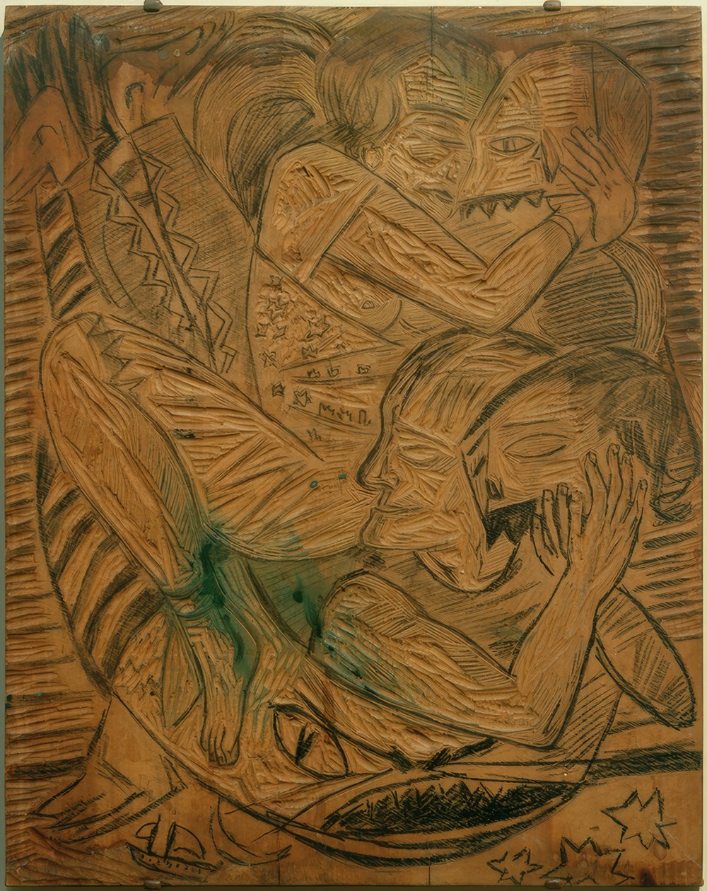 Bir sirk sanatçısı olarak Naïla ile otoportre by Max Beckmann