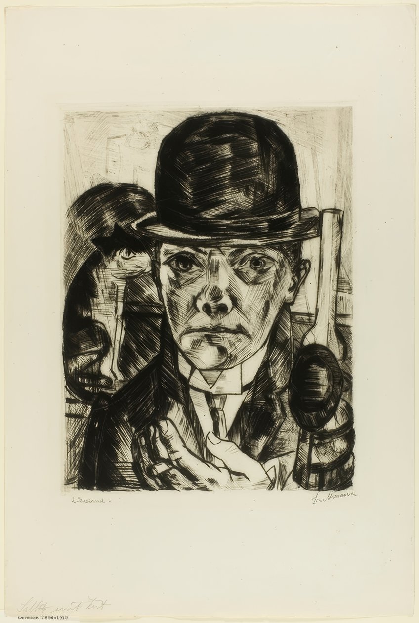 Melon Şapkalı Otoportre by Max Beckmann
