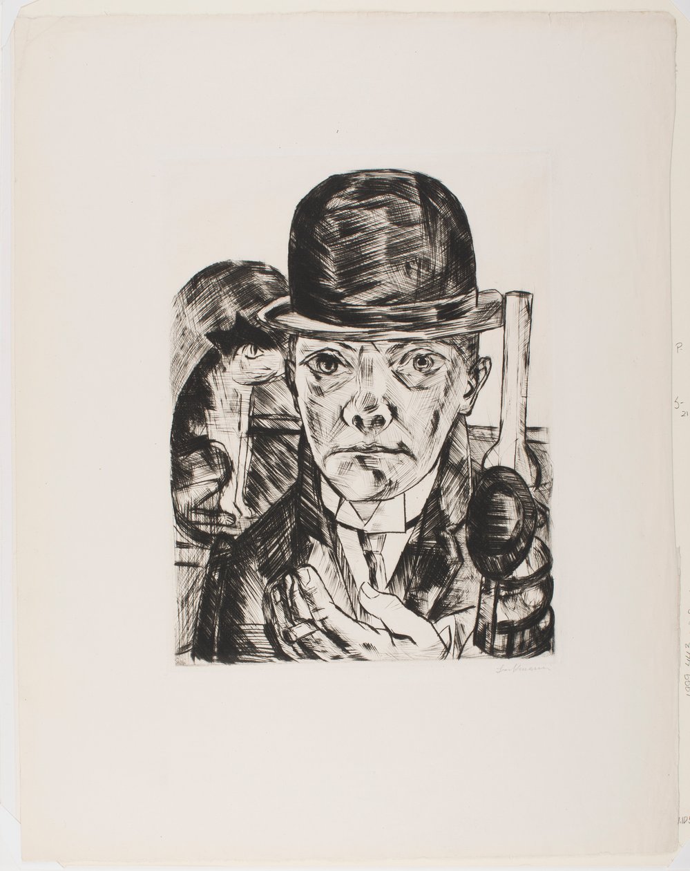 Melon Şapkalı Otoportre by Max Beckmann