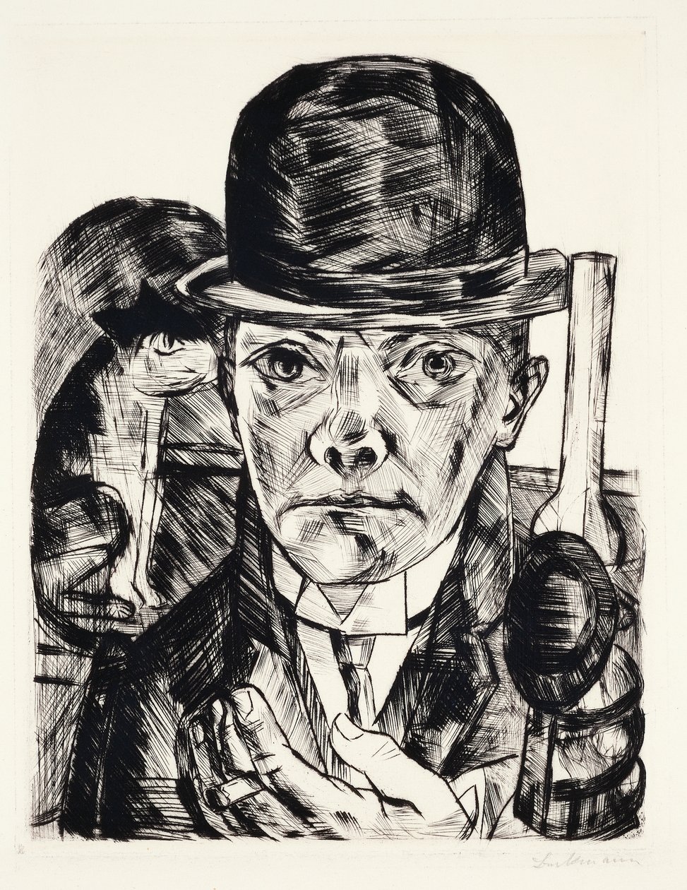 Şapkalı otoportre by Max Beckmann