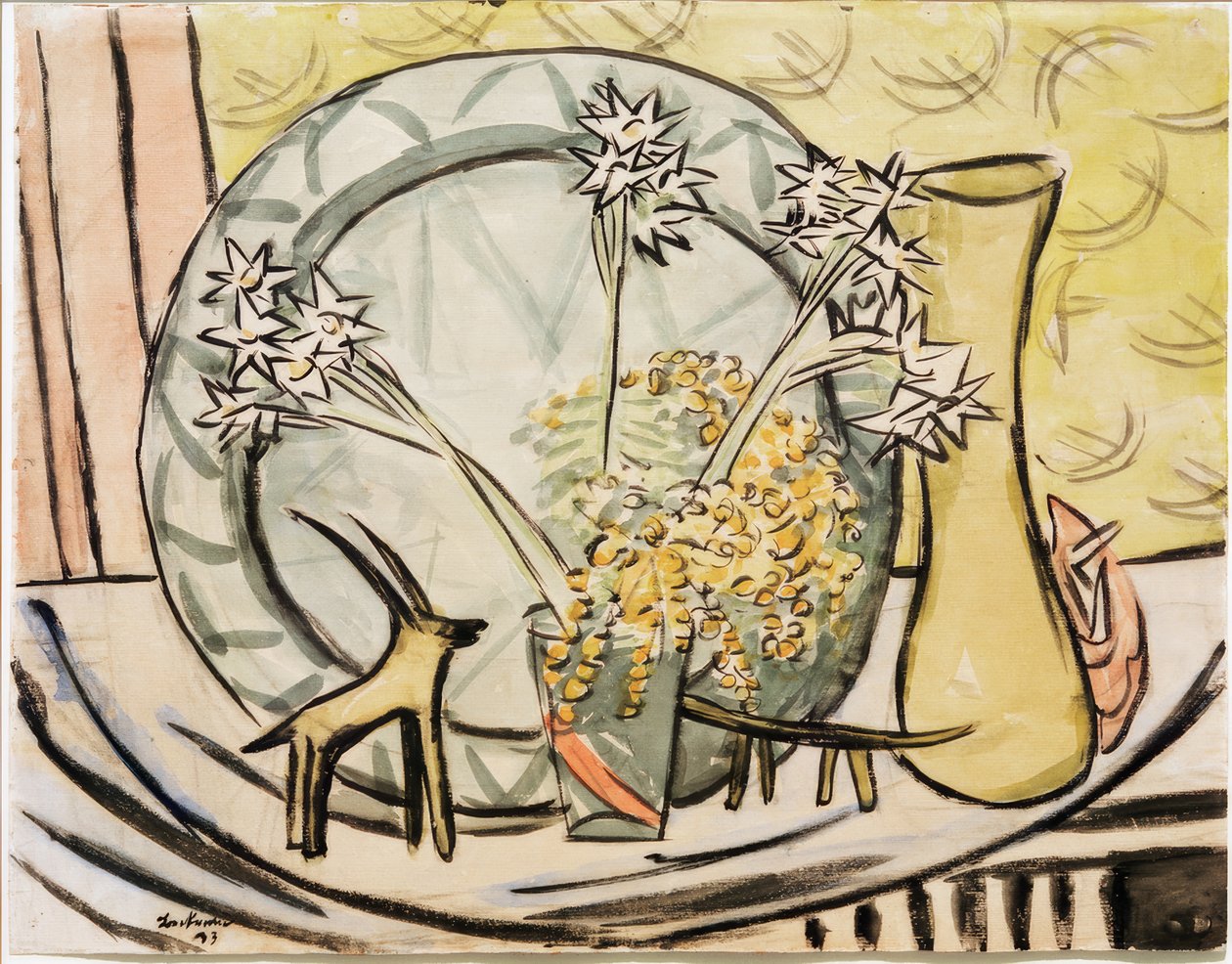 Oğlak ve nergis ile natürmort by Max Beckmann