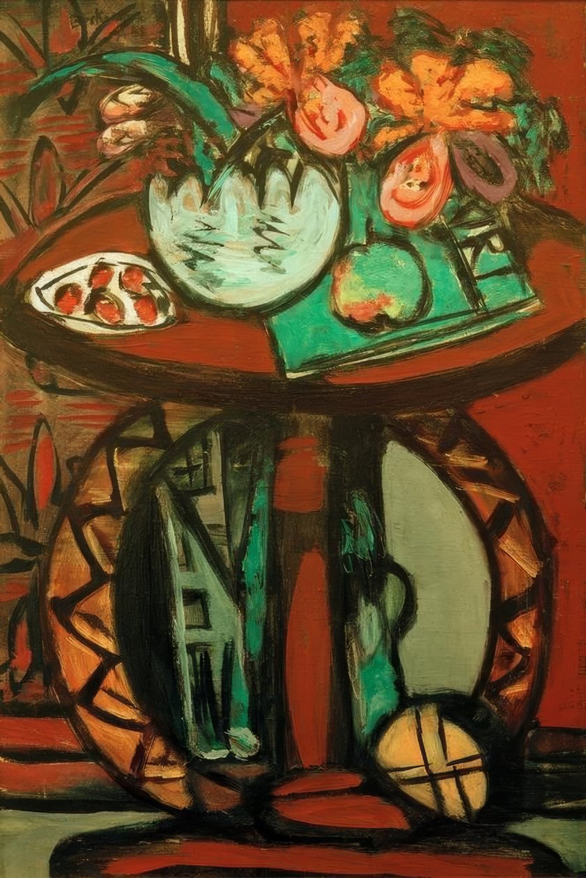 Turuncu-pembe orkide ile natürmort by Max Beckmann