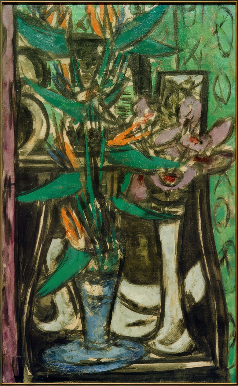Strelizia ile natürmort by Max Beckmann