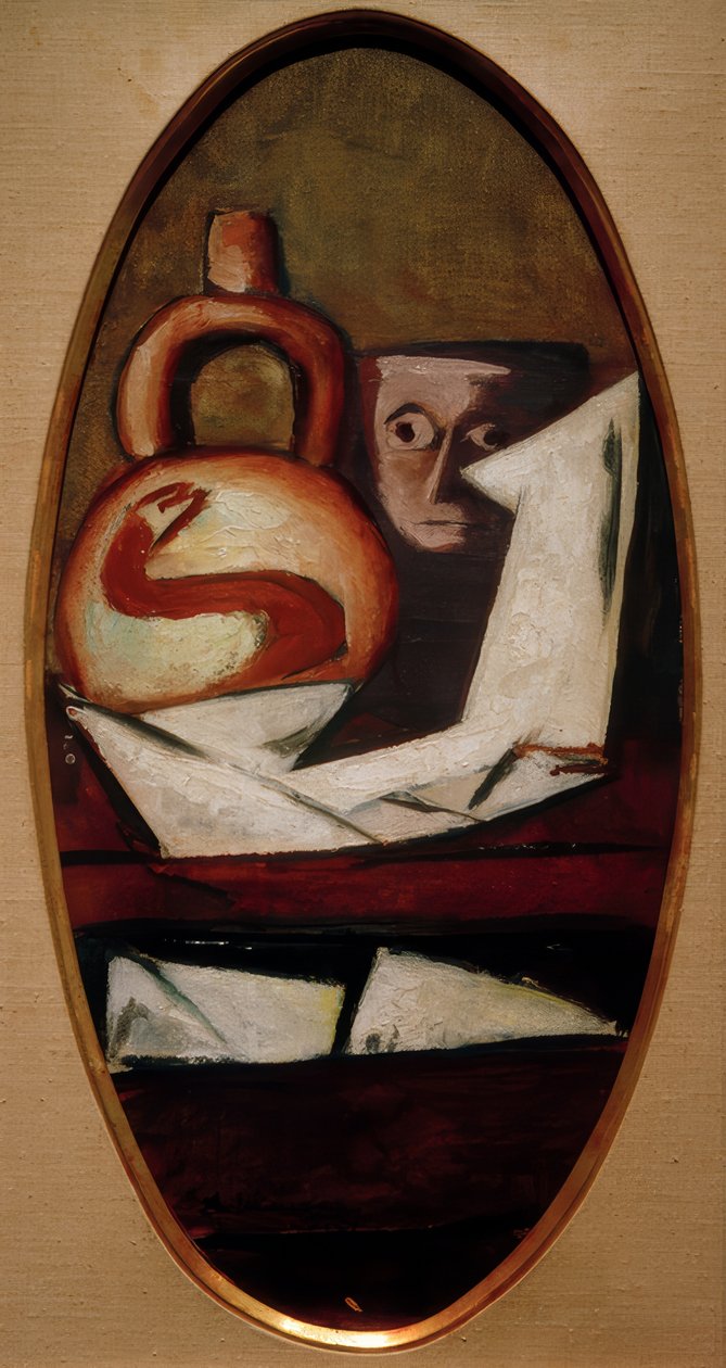 Meksikalı figürlü natürmort by Max Beckmann