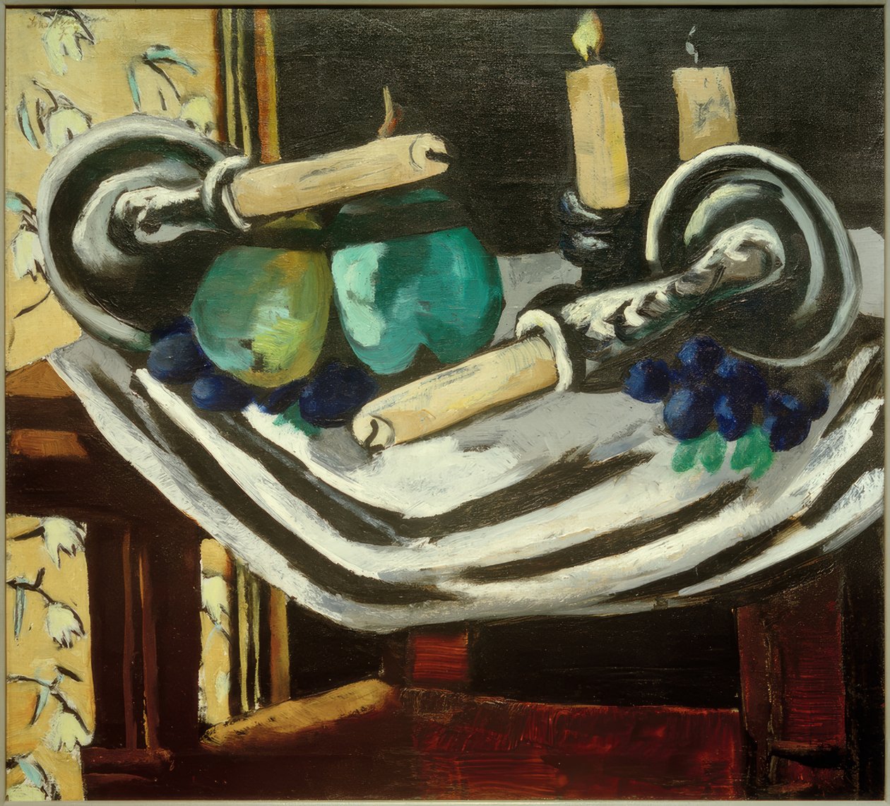 Devrilmiş mumlarla natürmort by Max Beckmann