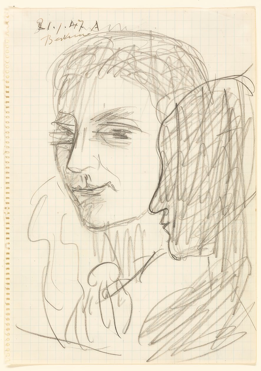 İki Kafa Çalışması by Max Beckmann