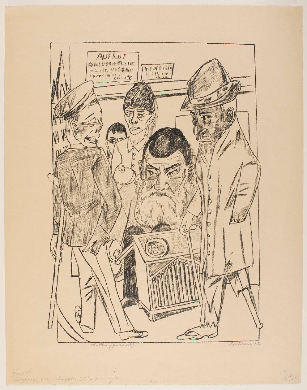 Dilenciler, “Berlin 1922 Gezisi” serisinden 7. plaka by Max Beckmann