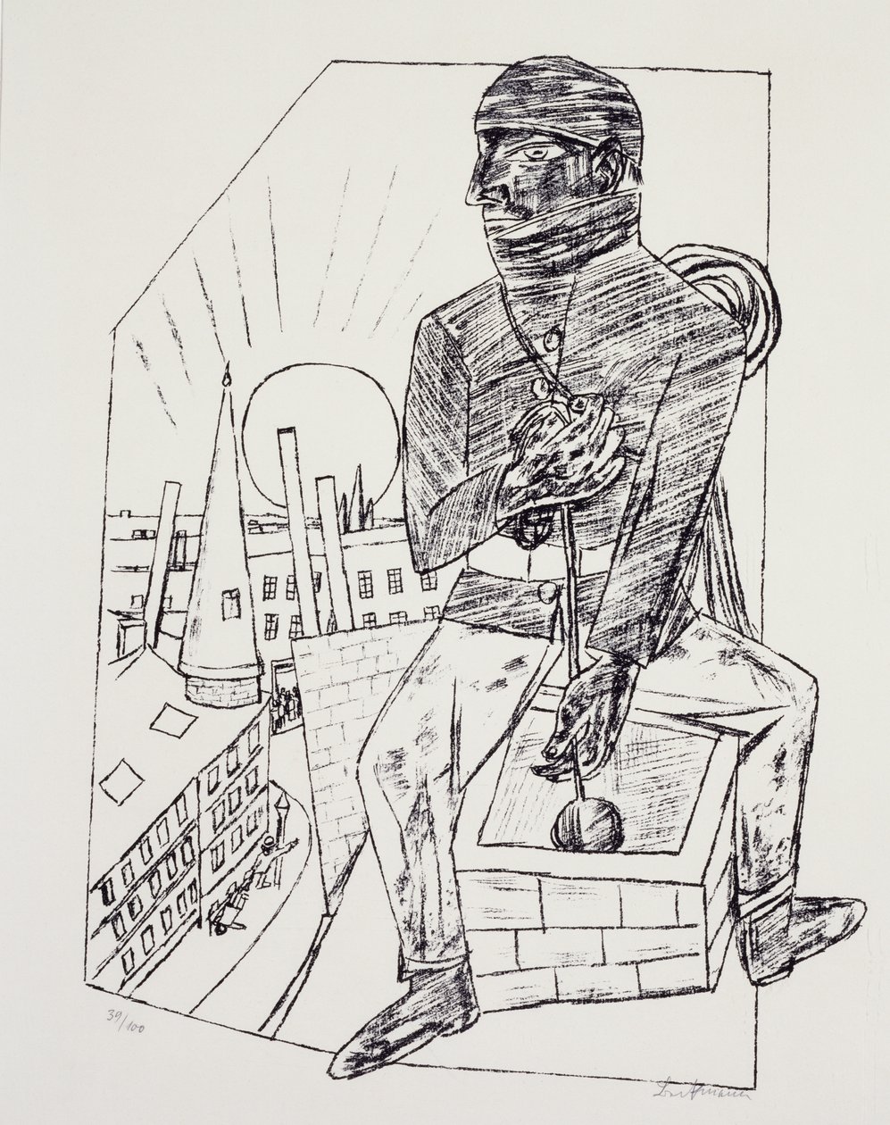 Baca temizleyicisi, Max Beckmann (1884-1950), litografi. Almanya, 20. yüzyıl. by Max Beckmann