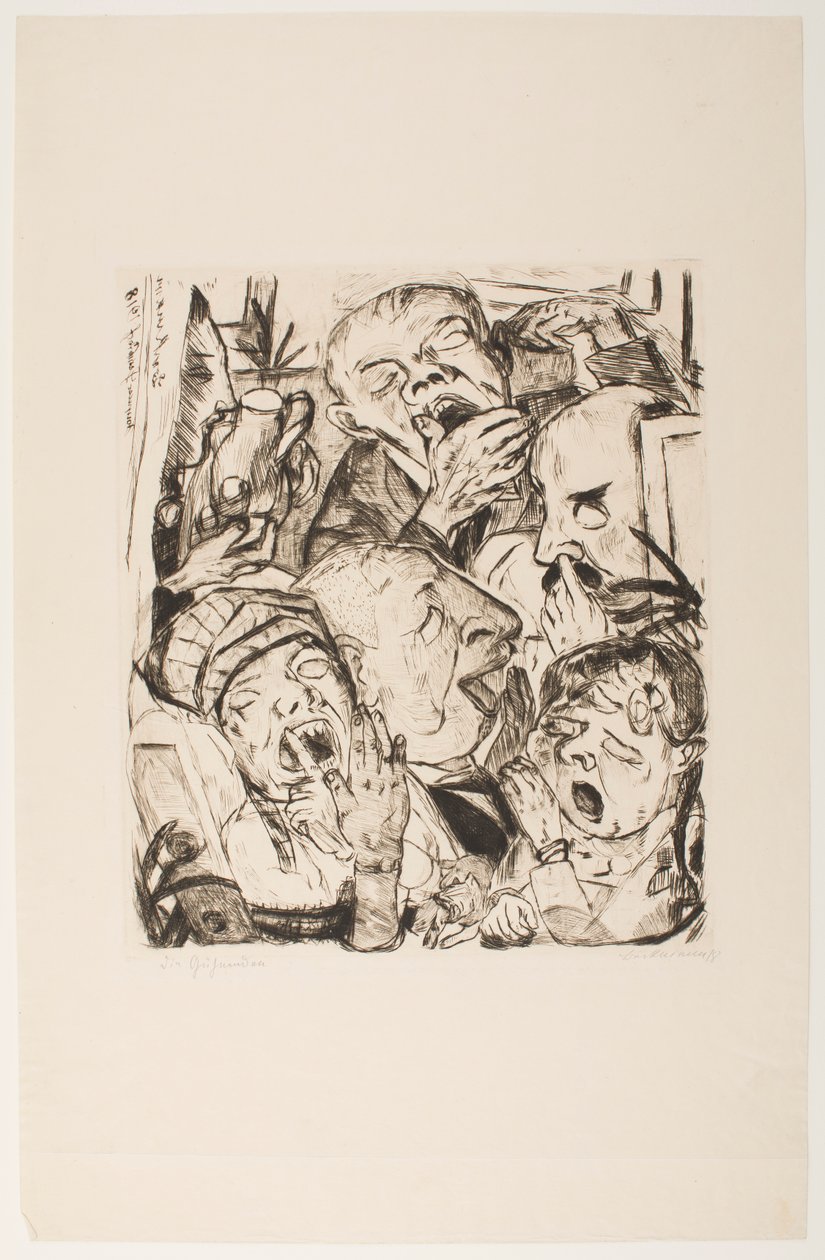 Yawners, “Faces” portföyünden 7. plaka by Max Beckmann