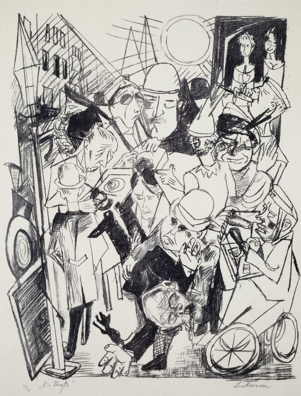 Sokak, Max Beckmann (1884-1950), gravür. Almanya, 20. yüzyıl. by Max Beckmann
