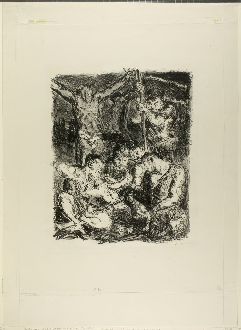 Haçtan Önce Zar Atma, Altı Yeni Ahit Taş Baskısından Altıncı Tabak by Max Beckmann