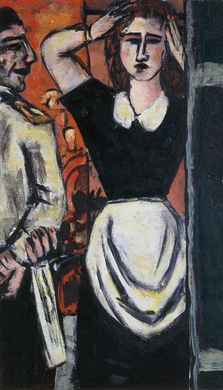 Garson ve vestiyer görevlisi by Max Beckmann