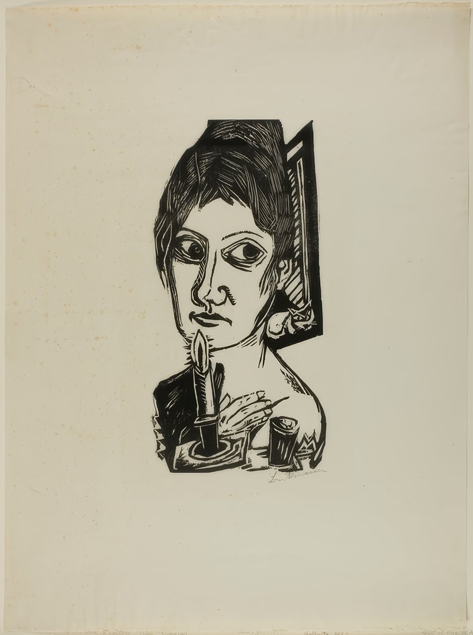 mumlu kadın by Max Beckmann
