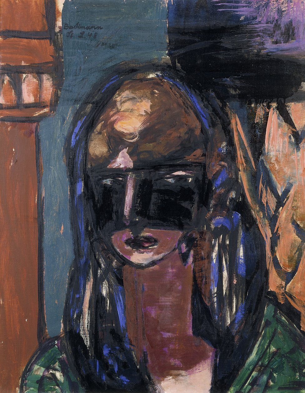 maskeli kadın; maskeli kadın by Max Beckmann