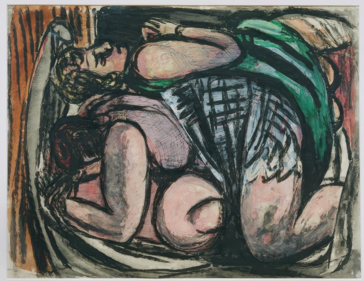 iki kadın uzanmış by Max Beckmann