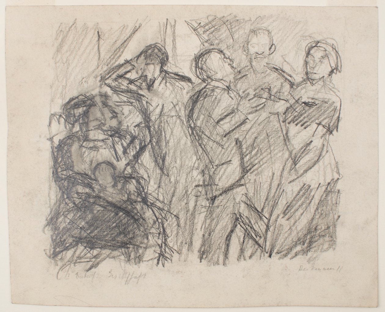 recto üzerinde: I [İlk] Toplum Partisi için Eskiz by Max Beckmann