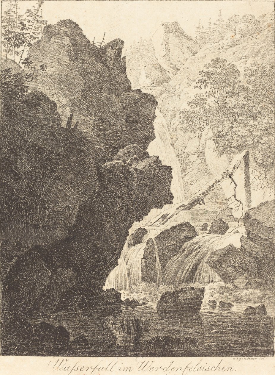 Şelale (Werdenfels'deki şelale) by Max Joseph Wagenbauer