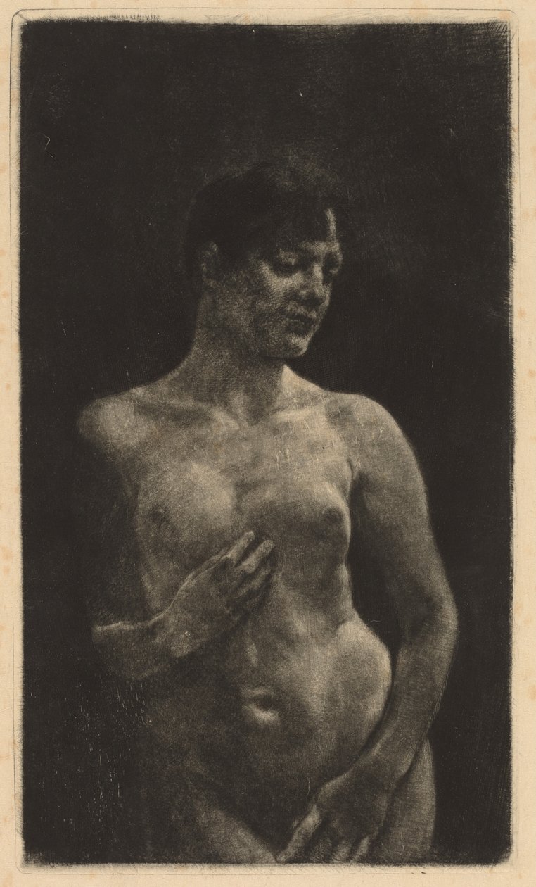 Ayakta Çıplak, 1891. by Max Klinger