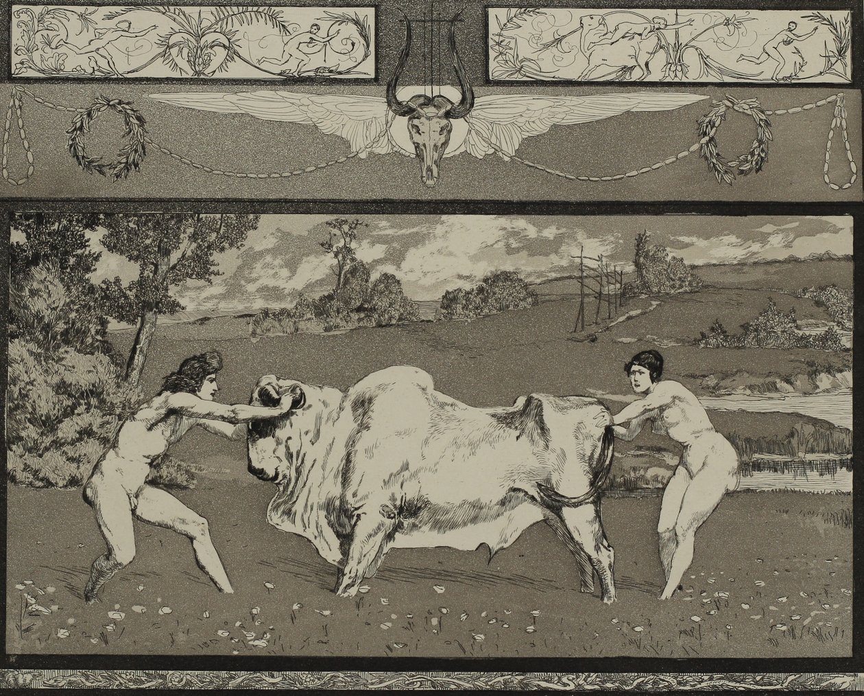 Apollo ve Daphne II Opus II serisinden, 1879 by Max Klinger
