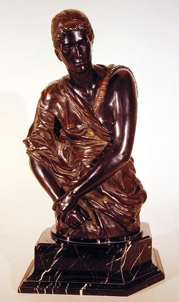 Cassandra, c.1895 (mermer tabanlı bronz) by Max Klinger