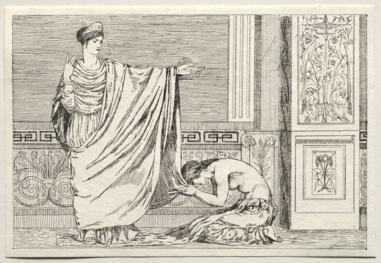 Aşk tanrısı ve Psyche: Psyche ve Juno, 1880. by Max Klinger