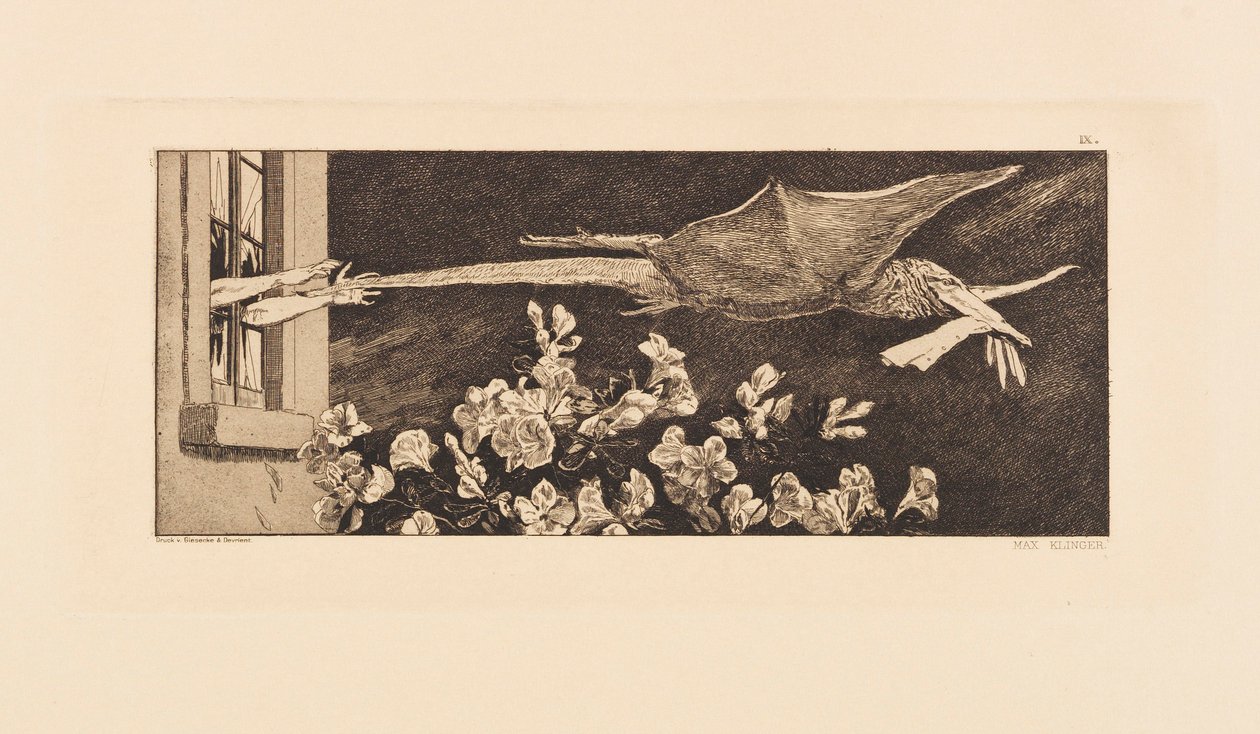 Opus VI, Bir Eldivenin Bulunması Üzerine Açıklamadan, 1881. by Max Klinger
