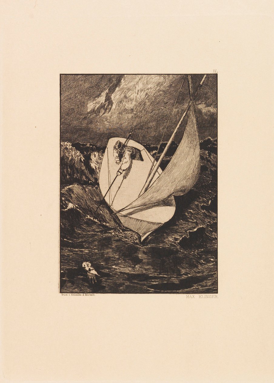 Opus VI, Bir Eldivenin Bulunması Üzerine Açıklamadan, 1881. by Max Klinger