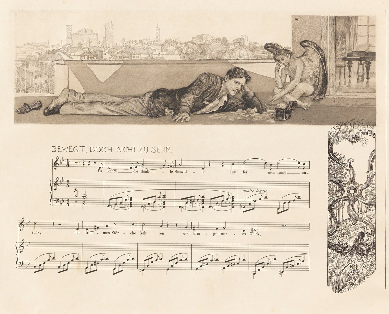 Opus XII, Brahms Hayali, 1894. by Max Klinger