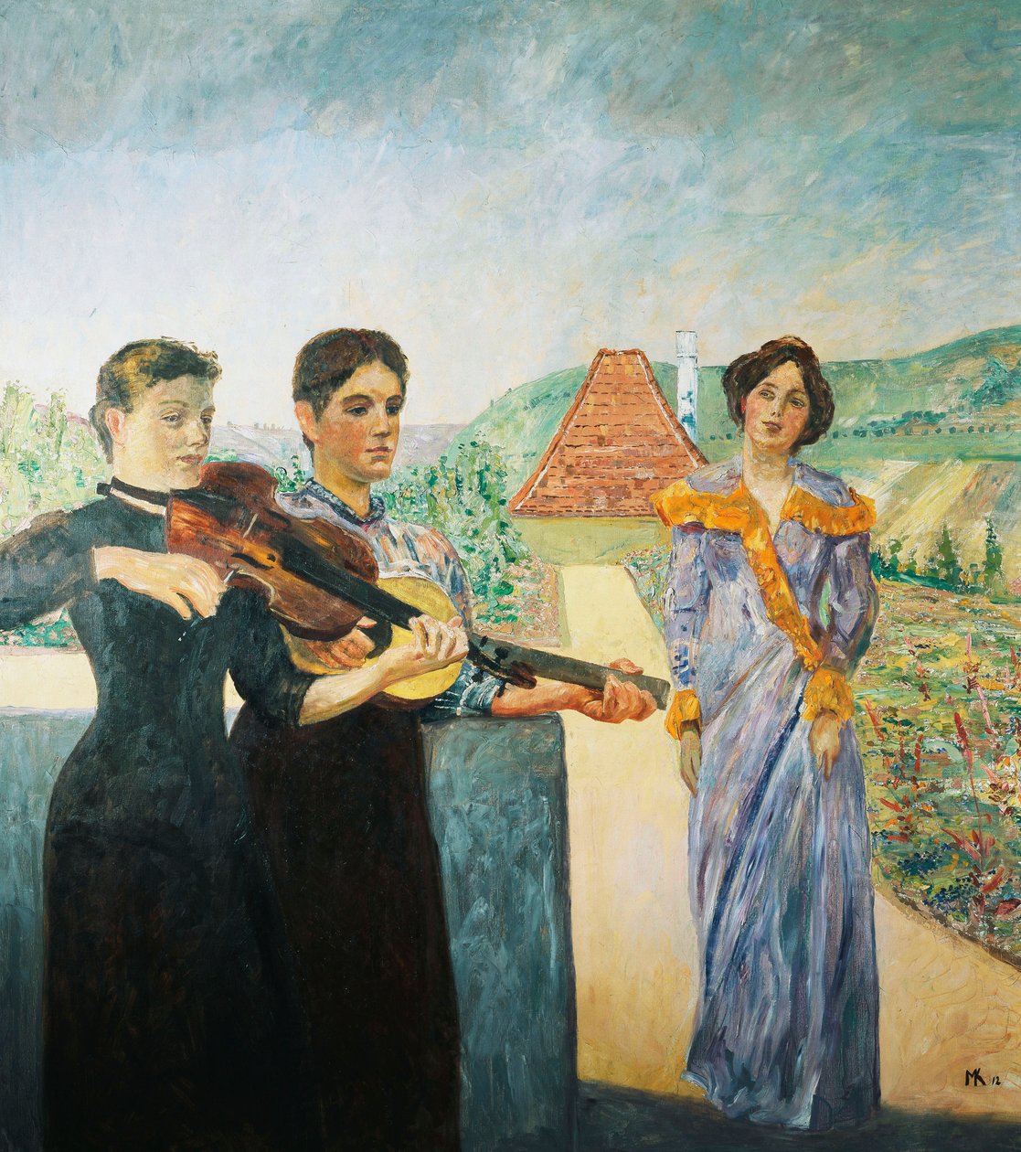Bağda Üç Kadın; Bağda üç kadın, 1912 by Max Klinger