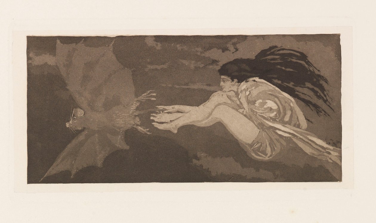 Cadı ve Yarasa, 1880. by Max Klinger