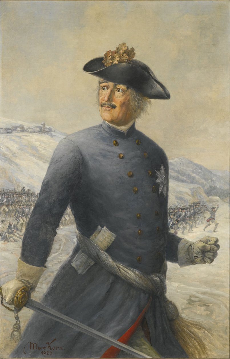 Leopold I, Anhalt-Dessau Prensi 1676-1747, Prusya Ordusunda Generalfeldmarschall by Max Korn