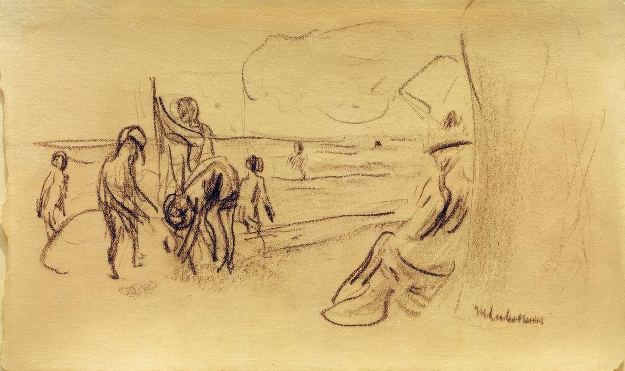 banyo yapan çocuk by Max Liebermann