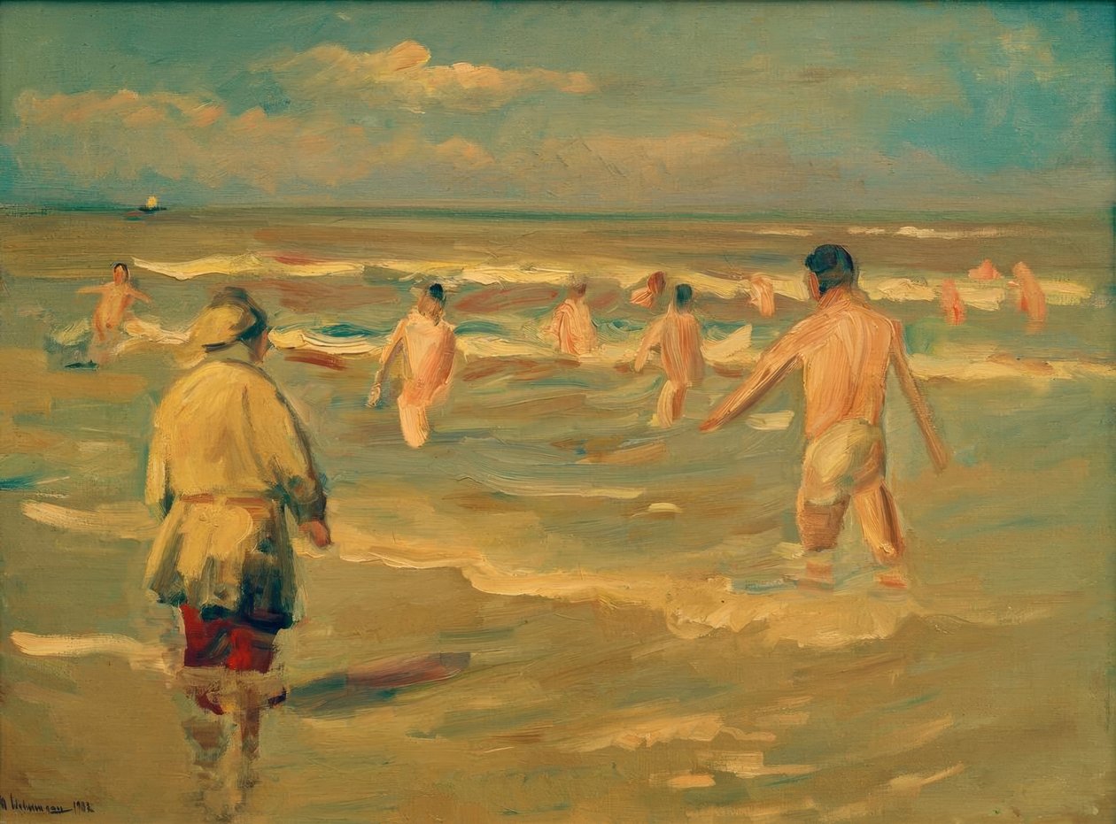 banyo yapan çocuk by Max Liebermann