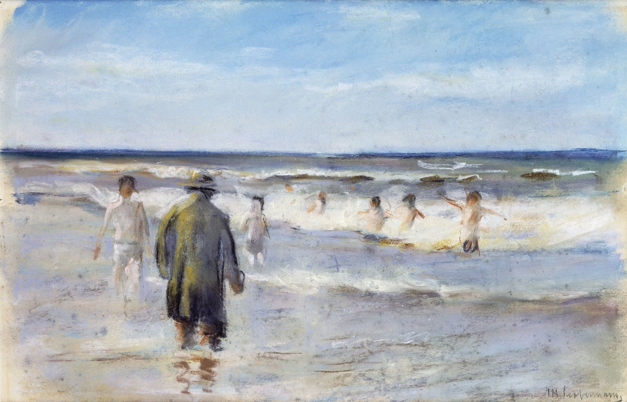 Sahilde Yıkananlar, by Max Liebermann