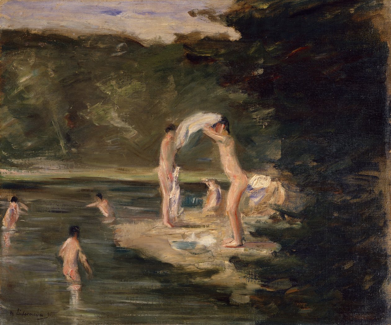 banyo çocuklar by Max Liebermann