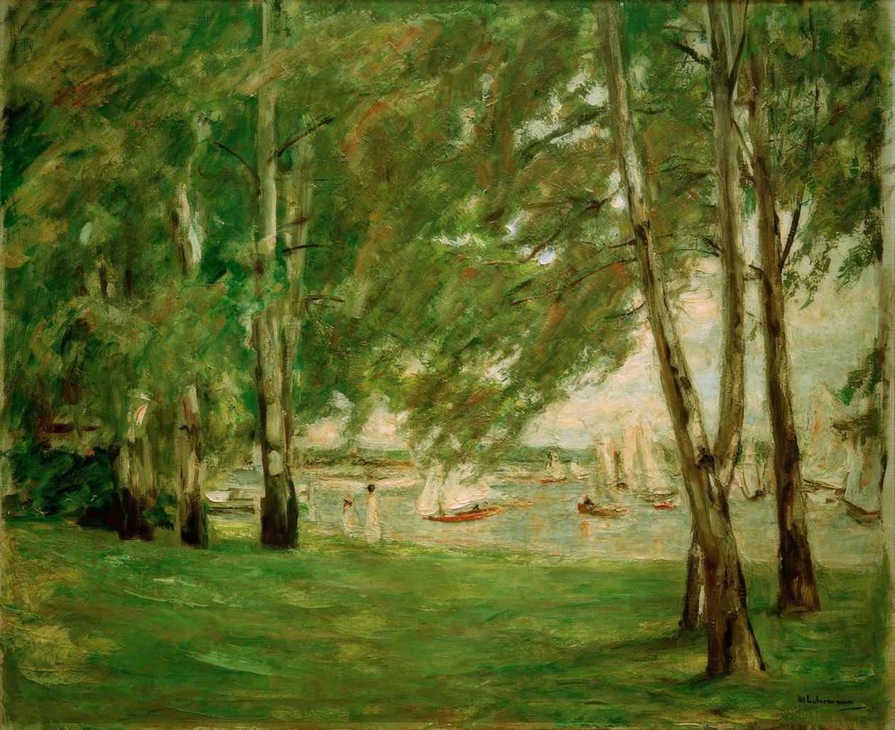 doğuda Wannsee kıyısında huş ağacı by Max Liebermann