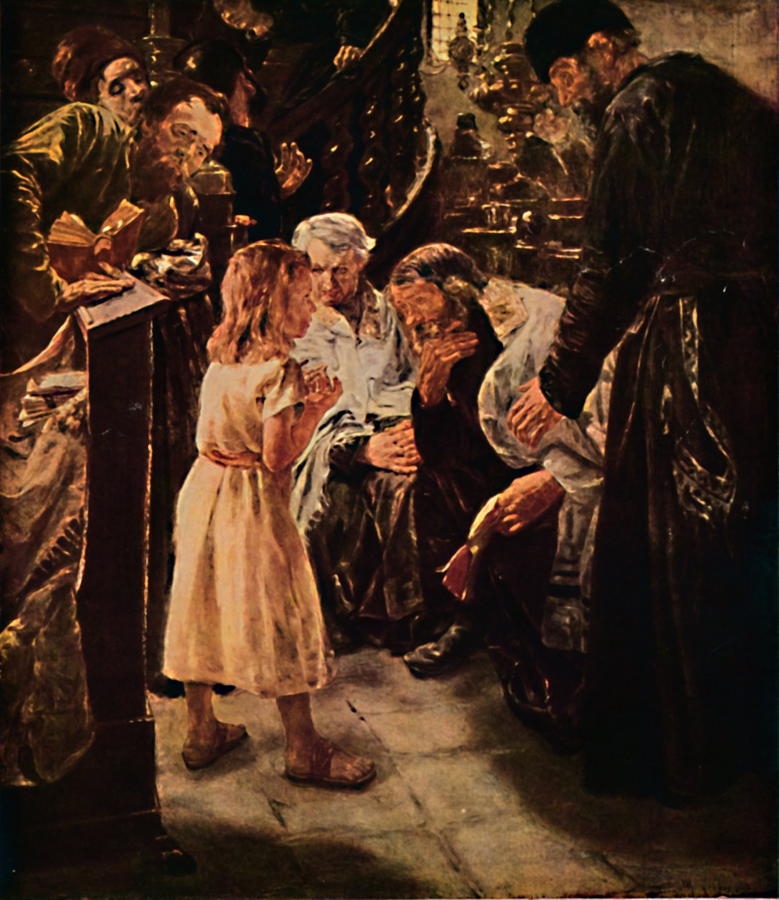 Tapınaktaki İsa, 1879, 1914. by Max Liebermann