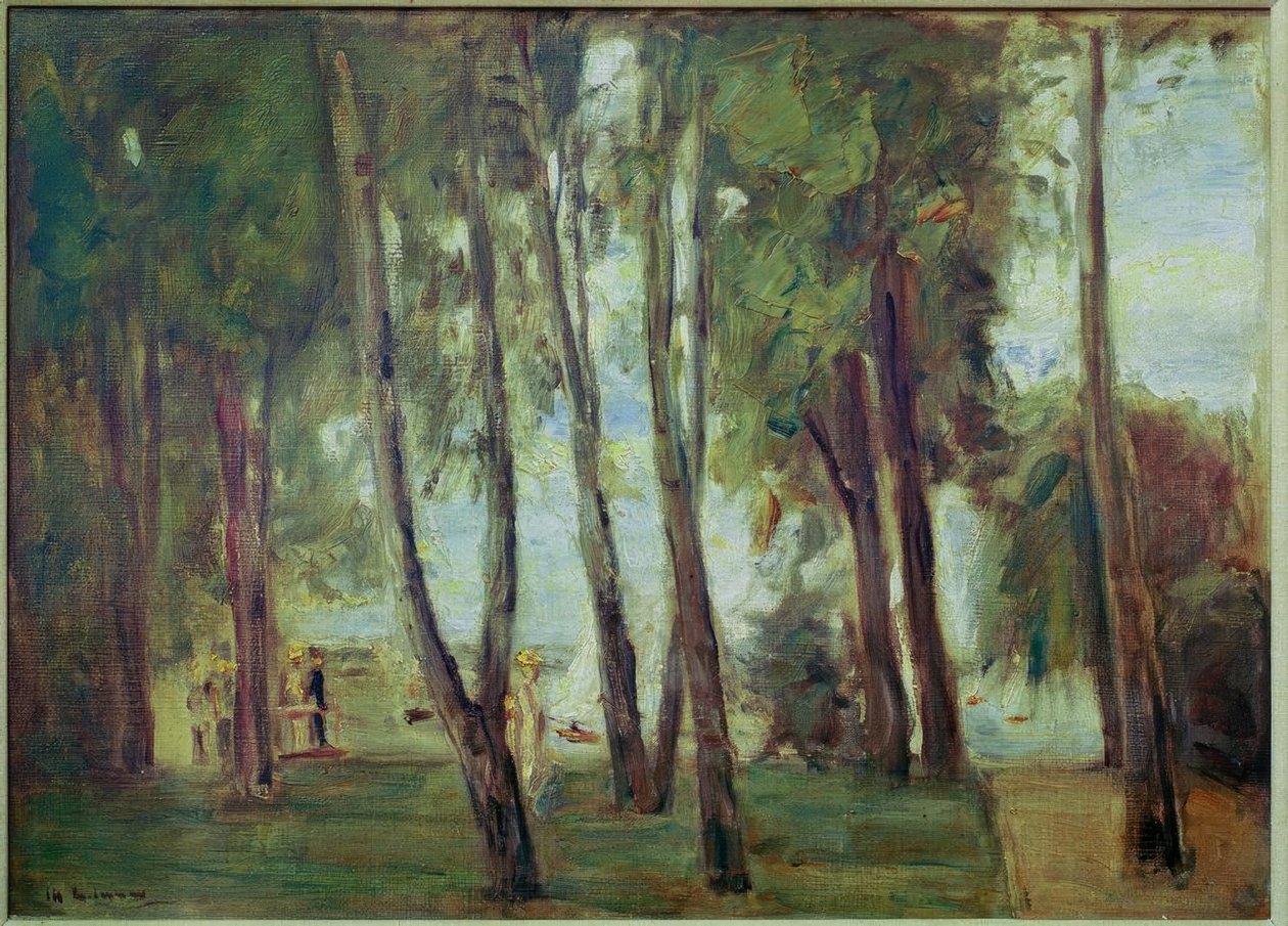 Arka planda sanatçının Berlin-Wannsee
