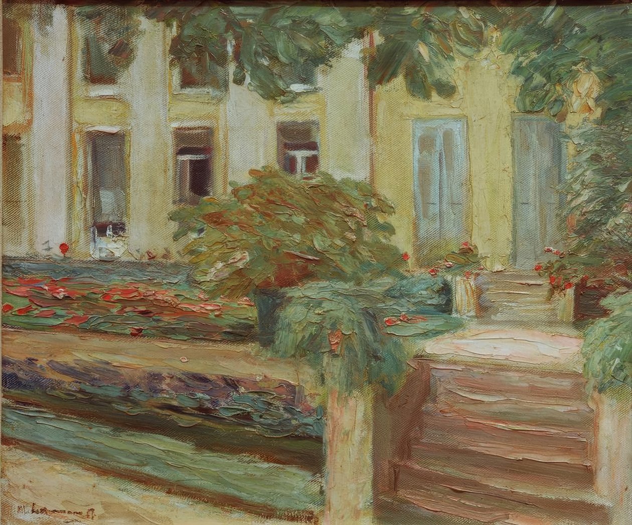 Güneybatıdaki Wannsee bahçesindeki çiçek terası by Max Liebermann