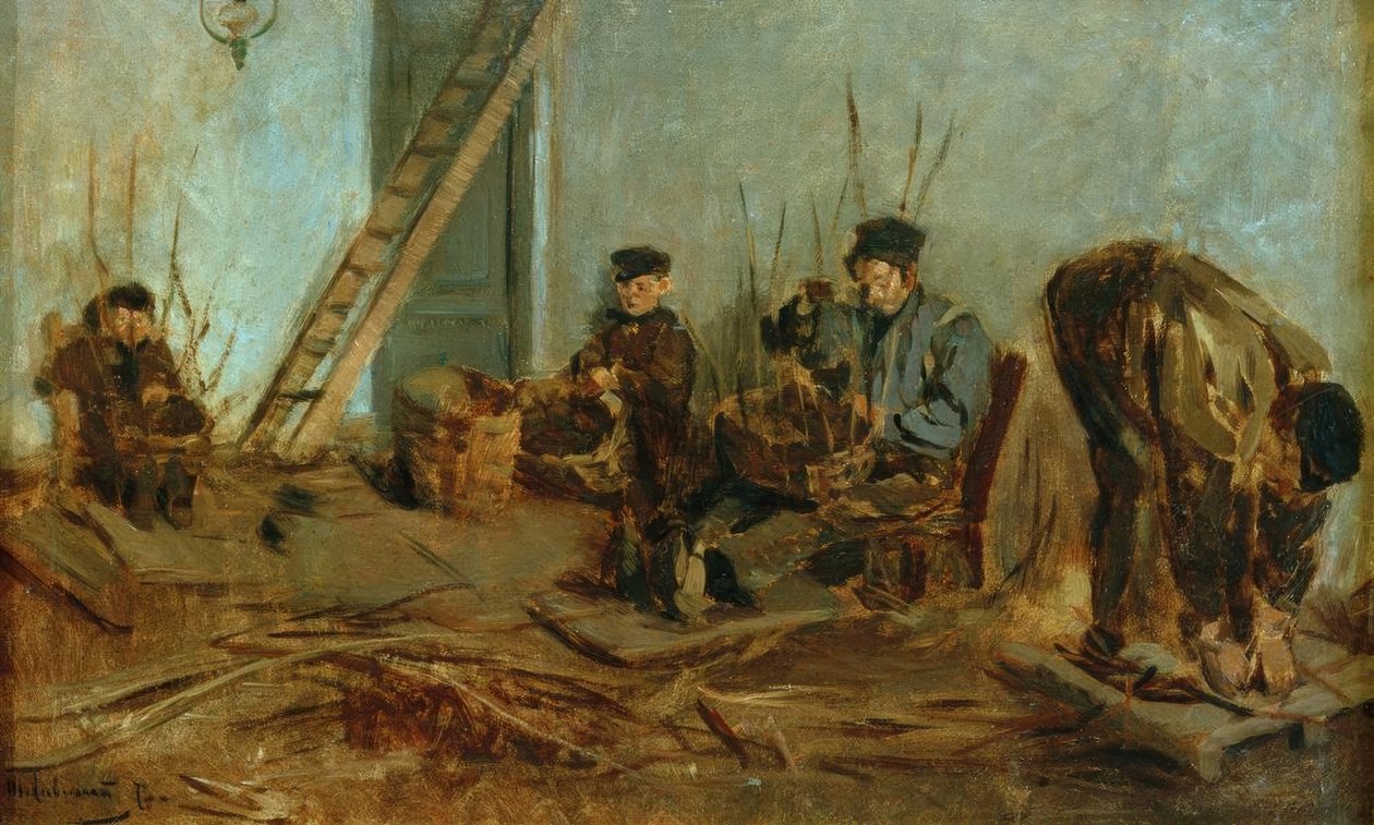 sepet dokumacılar by Max Liebermann