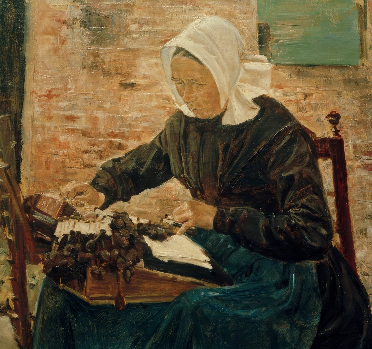 Hollandalı bir dantel üreticisi by Max Liebermann