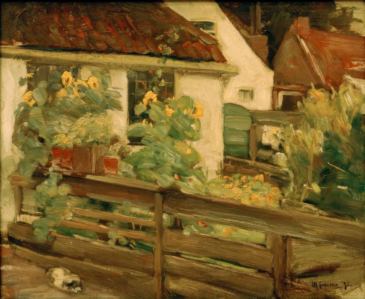 Ayçiçeği ile bahçe by Max Liebermann