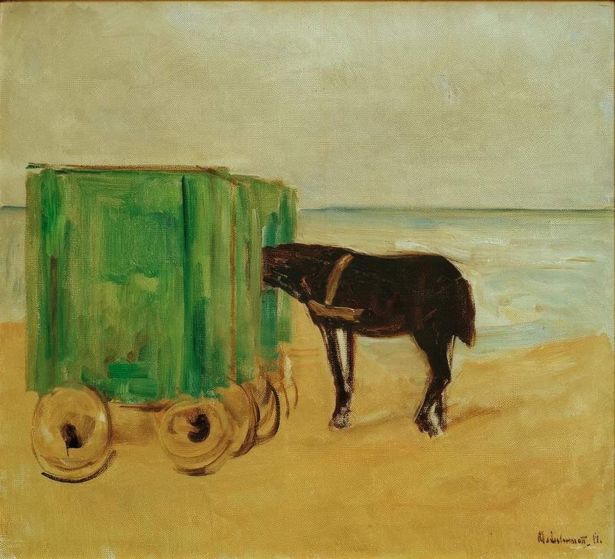 Yeşil banyo arabası by Max Liebermann