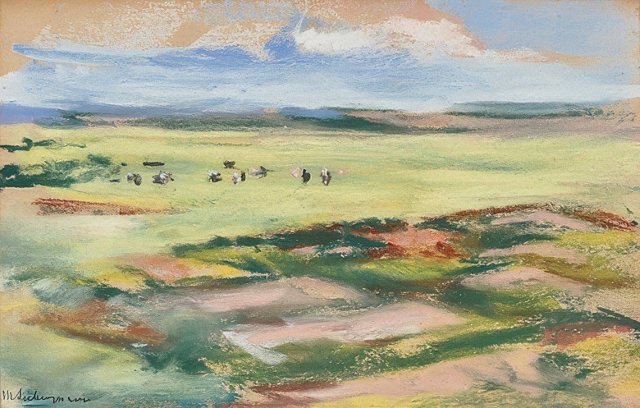 kum tepelerinin arkasında by Max Liebermann